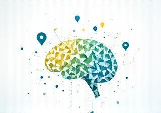 Abstract graphic representing AI analysis with data points