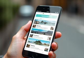 Mockup of a dynamic digital travel itinerary on a phone screen