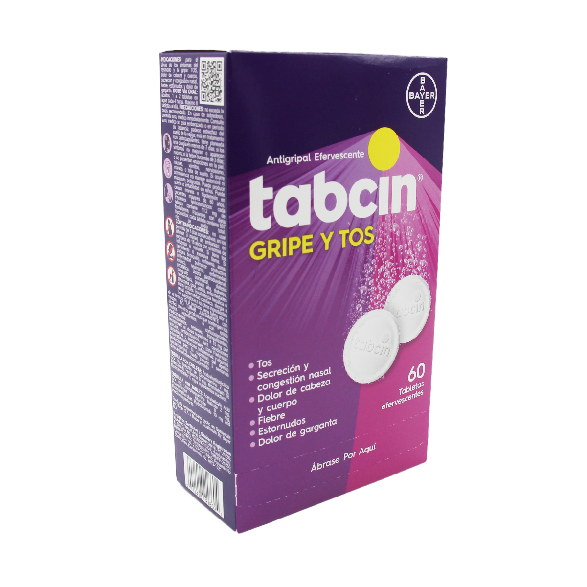 TABCIN GRIPE Y TOS * 60 TAB. EFERVECENTE